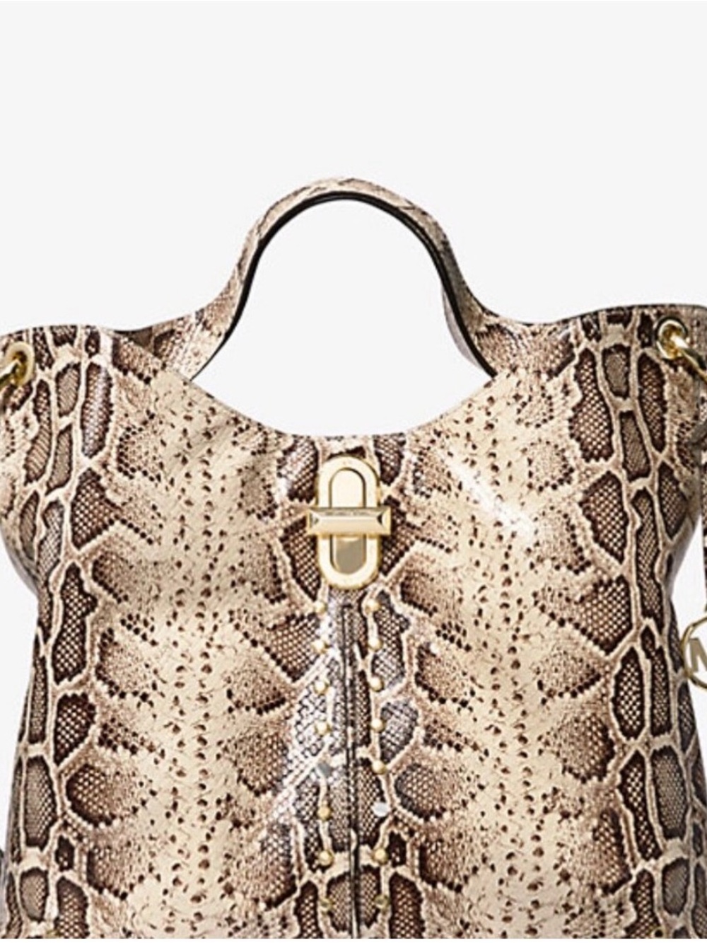 Like new Large Michael Kors Uptown Astor Legacy Python Embossed Leather Tote Bag